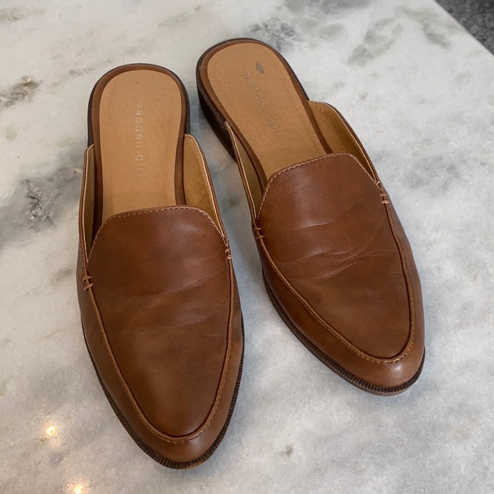 Madden Girl Cognac Slip On Mules - Size 8